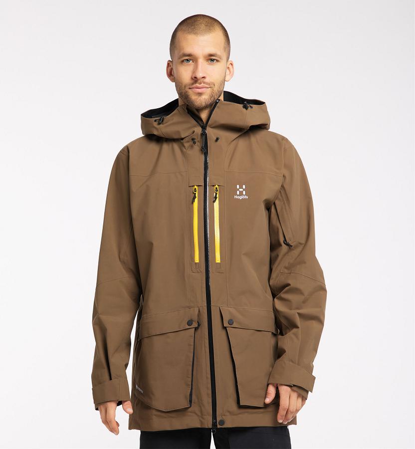 Haglöfs Elation GTX Parka Brown For Mens ZIHMW3598 Australia